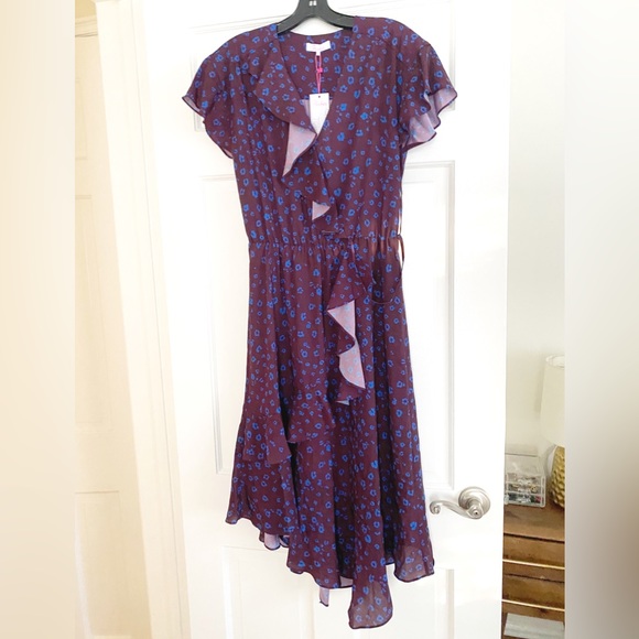 Parker Leopard Print Flare Cross Front Dress - Picture 1 of 5